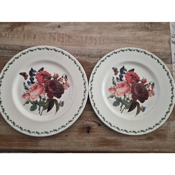 Vintage Royal Stafford Made In BURSLEM England Bone China Set Of 2 Dinner Plates - Picture 2 of 3